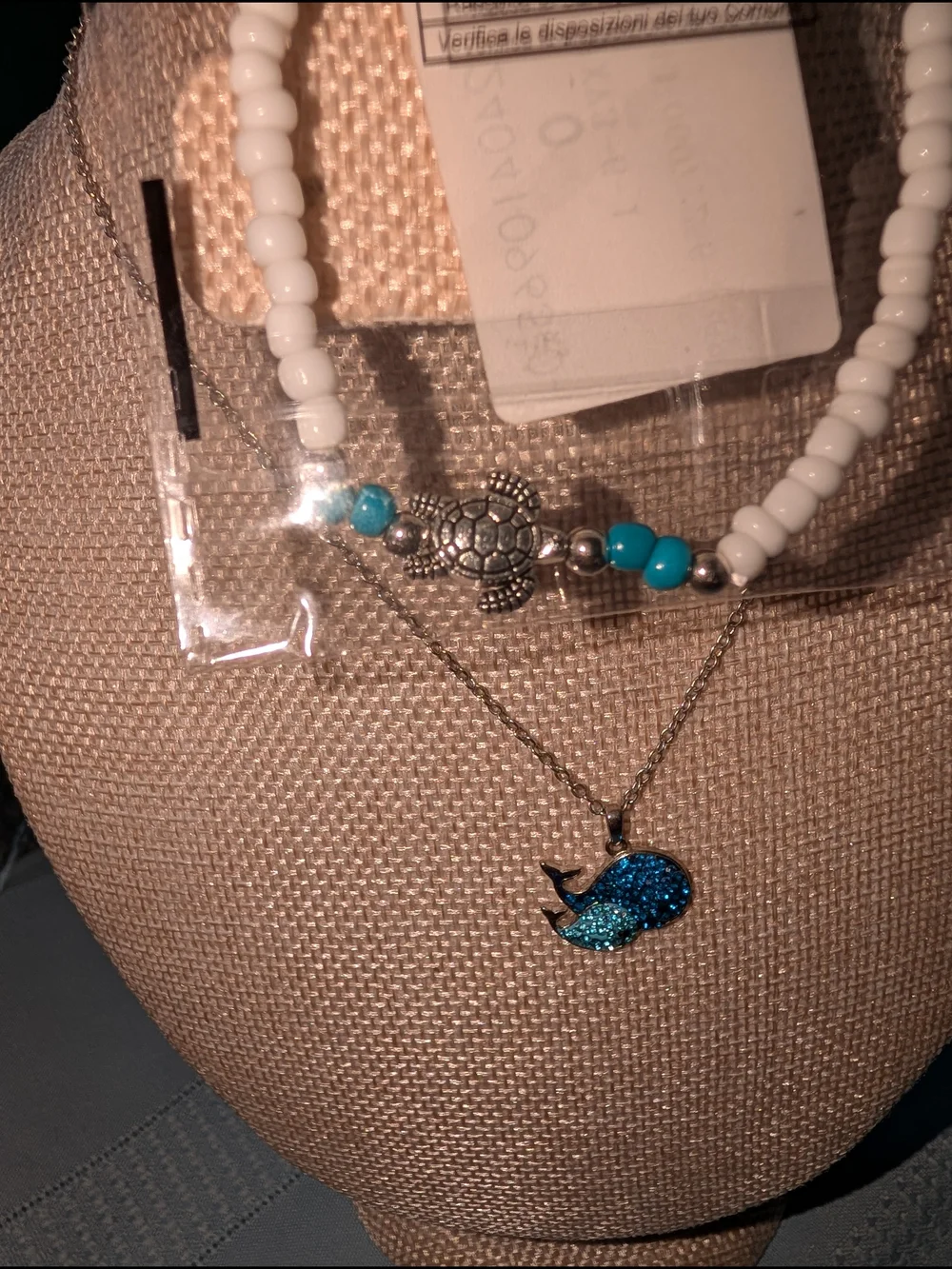 Sea Set - Beaded Turtle Bracelet & Whale Pendant Necklace